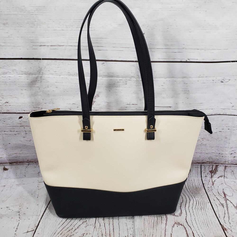 Lovevook Women's Black Cream Tote Shoulder Bag